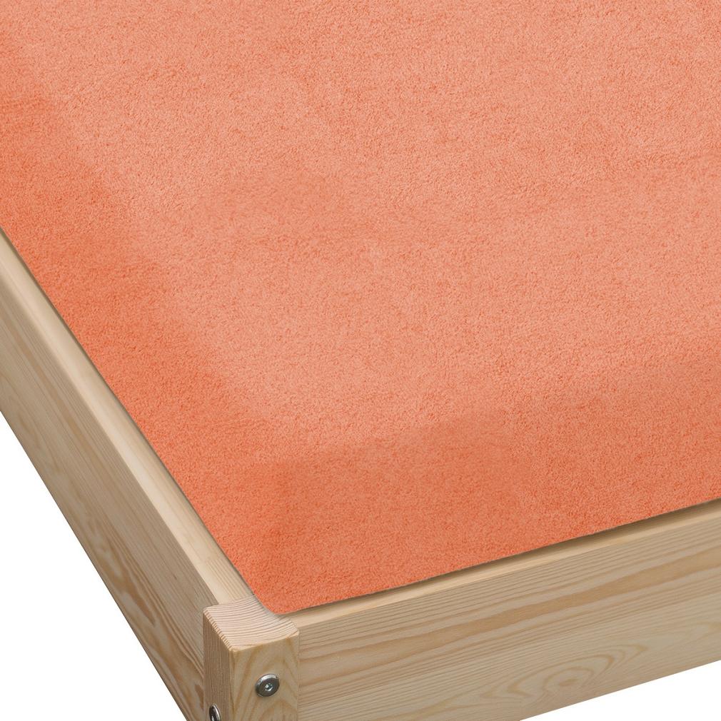 Prześcieradło frotte z gumką 120x200 ciemny łososiowy GRUBE