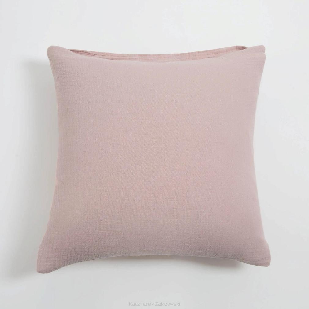 Poszewka bawełniana muślinowa 40x40 pudrowa