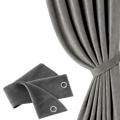 Szarfa do zasłony Velvet Soft 8x140 welurowa szara