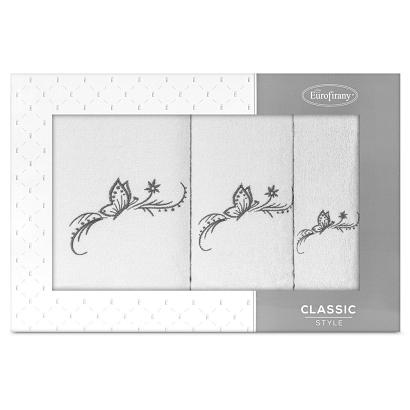 Komplet ręczników 3 cz. FAIRY Eurofirany biały grafitowy