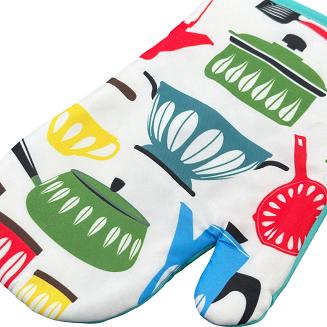 Rękawice kuchenne 18x27 z magnesem 2 szt. białe turkusowe przybory kuchenne