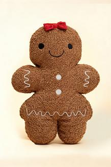 Poduszka dekoracyjna świąteczna z bukli 39x27 Piernikowa Dziewczynka