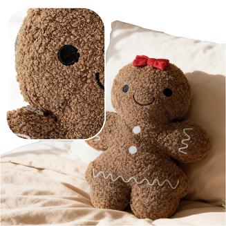 Poduszka dekoracyjna świąteczna z bukli 39x27 Piernikowa Dziewczynka