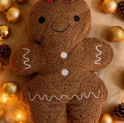 Poduszka dekoracyjna świąteczna z bukli 39x27 Piernikowa Dziewczynka