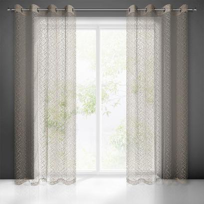 Firana gotowa na przelotkach AMANDA 140x250 Eurofirany beżowa