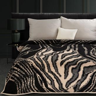 Koc narzuta AKRYL 220x240 Eurofirany beżowy/czarny