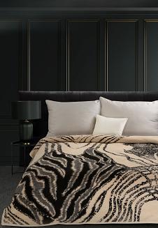 Koc narzuta AKRYL 220x240 Eurofirany beżowy/czarny