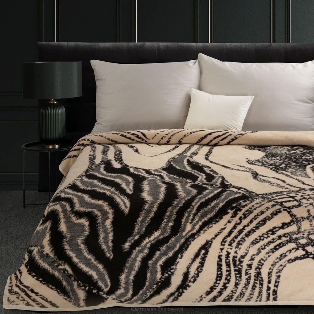 Koc narzuta AKRYL 220x240 Eurofirany beżowy/czarny