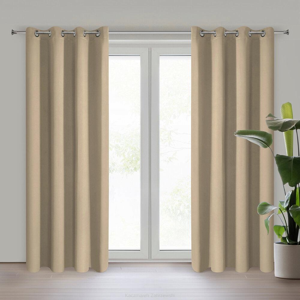 Zasłona gotowa na przelotkach NERISA 140x250 Eurofirany beżowy
