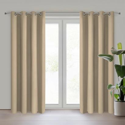 Zasłona gotowa na przelotkach NERISA 140x250 Eurofirany beżowa