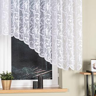 Firanka żakardowa gotowa na żabki LEOKADIA 450x135 biała