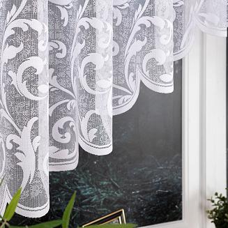 Firanka żakardowa gotowa na żabki LEOKADIA 450x135 biała