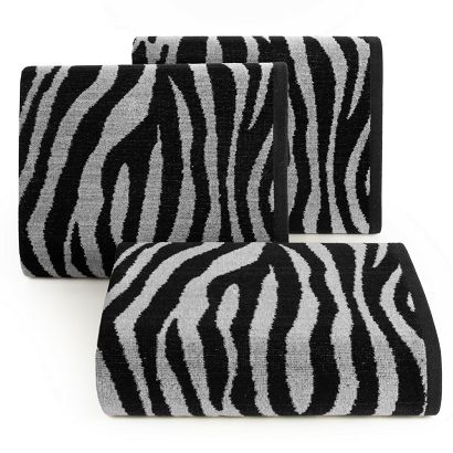 Ręcznik bawełniany ZEBRA 50x90 Eurofirany czarny / stalowy