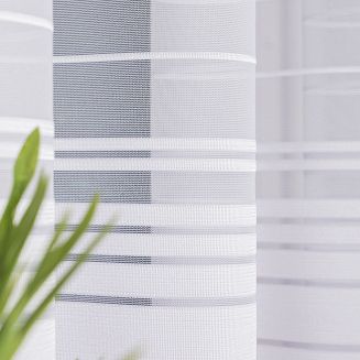 Firanka żakardowa gotowa na żabki NELA 400x160 biała