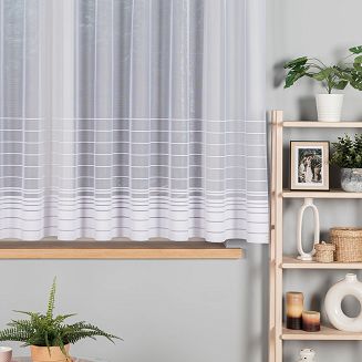 Firanka żakardowa gotowa na żabki NELA 400x160 biała