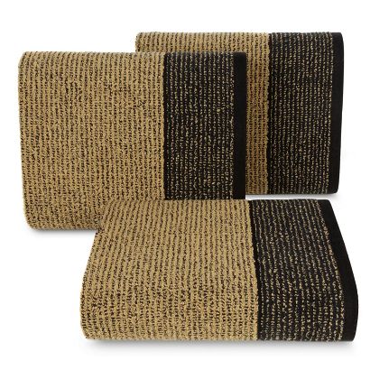 Ręcznik bawełniany LEON 30x50 Eurofirany czarny+złoty