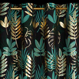 Zasłona gotowa na przelotkach MALTA 140x250 Eurofirany ciemnozielony