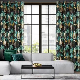 Zasłona gotowa na przelotkach MALTA 140x250 Eurofirany ciemnozielony