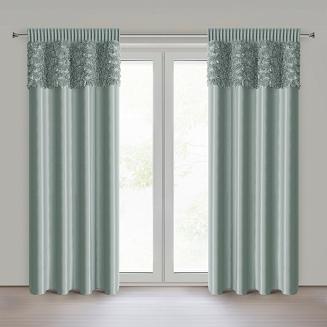 Zasłona gotowa na taśmie ROSES 140x270 Eva Minge Eurofirany miętowy