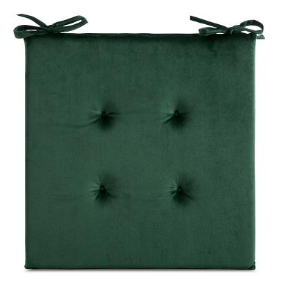 Poduszka na krzesło GAJA 40x40x3 Eurofirany ciemnozielona z ozdobnym pikowaniem