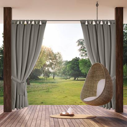 Zasłona gotowa na szelkach wodoodporna GARDEN2 155x240 Eurofirany srebrna