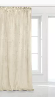 Kremowa Zasłona Welurowa Na Taśmie 140x270 Velvet Soft