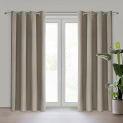 Zasłona gotowa na przelotkach NERISA 140x250 Eurofirany ciemnobeżowy