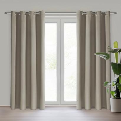 Zasłona gotowa na przelotkach NERISA 140x250 Eurofirany ciemnobeżowa