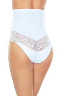 Wysokie majtki modelujące z koronką Valenta białe