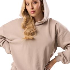 Bawełniana bluza dresowa z kapturem Babell kod 3010 taupe