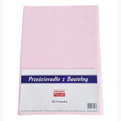 Prześcieradło bawełniane bez gumki 180x200 noris jasnoróżowe