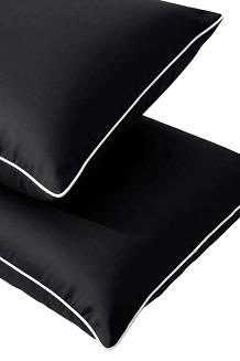 Poszewka bambusowa 50x70 czarna z białą bizą