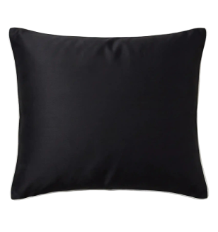 Poszewka bambusowa 50x70 czarna z białą bizą