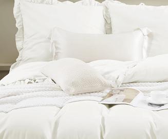 Pościel Ruffy 140x200 ecru z falbanką