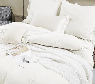 Pościel Ruffy 140x200 ecru z falbanką