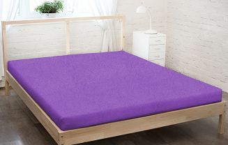 Prześcieradło frotte z gumką 120x200 fioletowy GRUBE