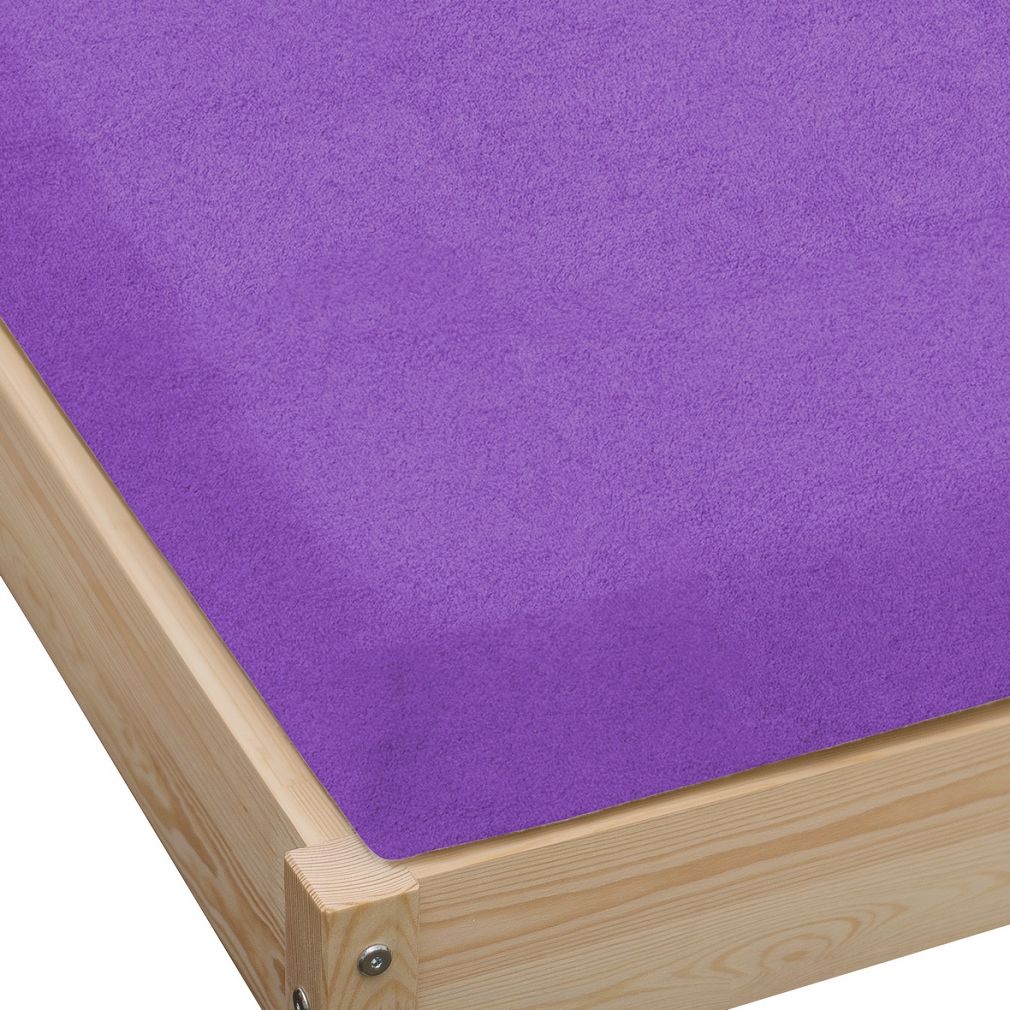 Prześcieradło frotte z gumką 120x200 fioletowy GRUBE
