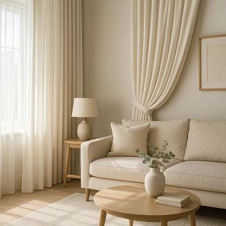 Szarfa do zasłony Velvet Soft 8x140 welurowa jasnobeżowa