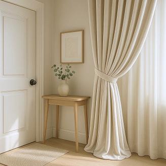 Szarfa do zasłony Velvet Soft 8x140 welurowa jasnobeżowa