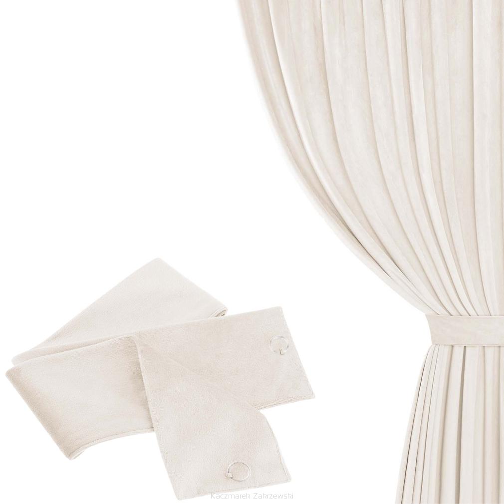 Szarfa do zasłony Velvet Soft 8x140 welurowa jasnobeżowa