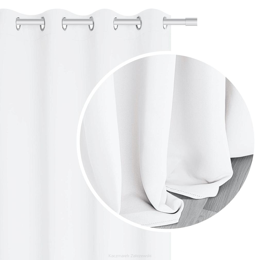 śnieżnobiała zasłona zaciemniająca blackout 140x250 hold
