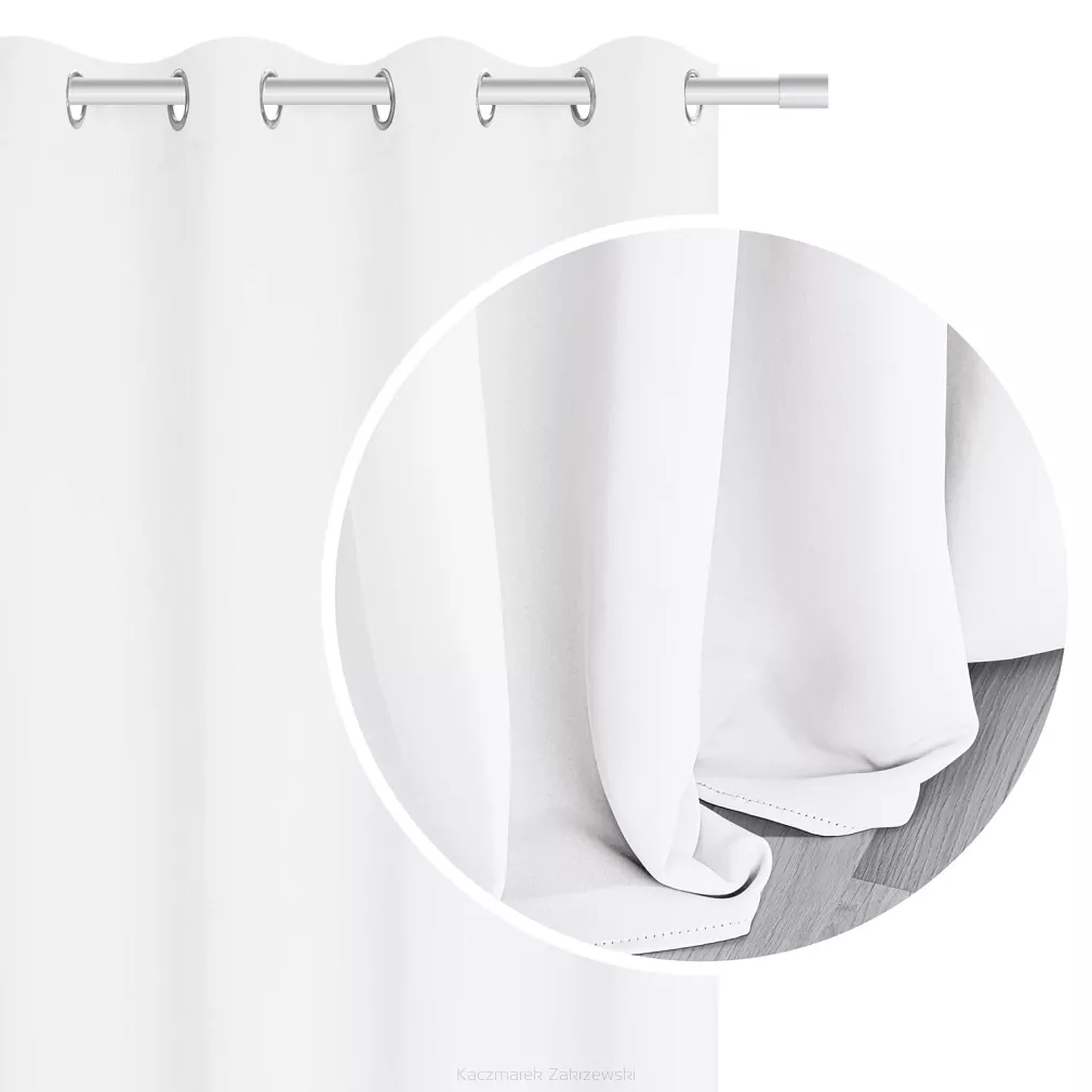 śnieżnobiała zasłona zaciemniająca blackout 140x250 hold