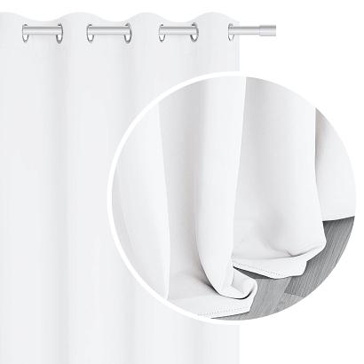 Zasłona gotowa na przelotkach HOLD 140x250 zaciemniająca blackout śnieżnobiała