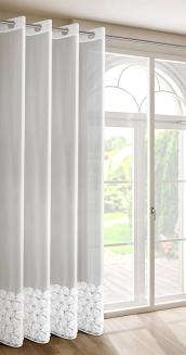 Zasłona gotowa na przelotkach ROSES 140x250 Eva Minge Eurofirany biały