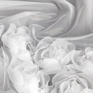 Zasłona gotowa na przelotkach ROSES 140x250 Eva Minge Eurofirany biały