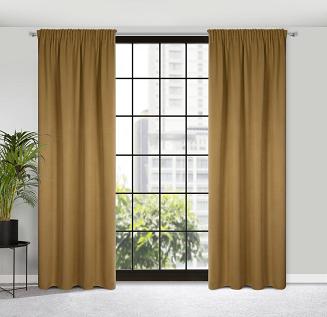 Zasłona gotowa na taśmie CARLO 130x300 Eurofirany miodowy