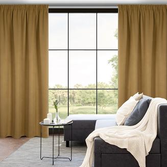 Zasłona gotowa na taśmie CARLO 130x300 Eurofirany miodowy