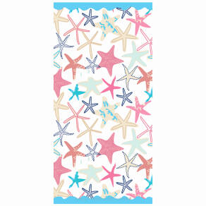 Ręcznik plażowy 70x140 wzór rozgwiazdy na kremowym tle