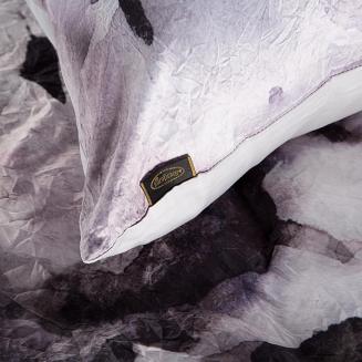 Pościel satynowa kreszowana 160x200 Eurofirany duże wrzosowe kwiaty