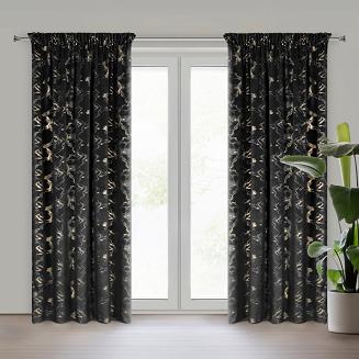 Zasłona gotowa na taśmie RAJA 140x270 Eurofirany czarny